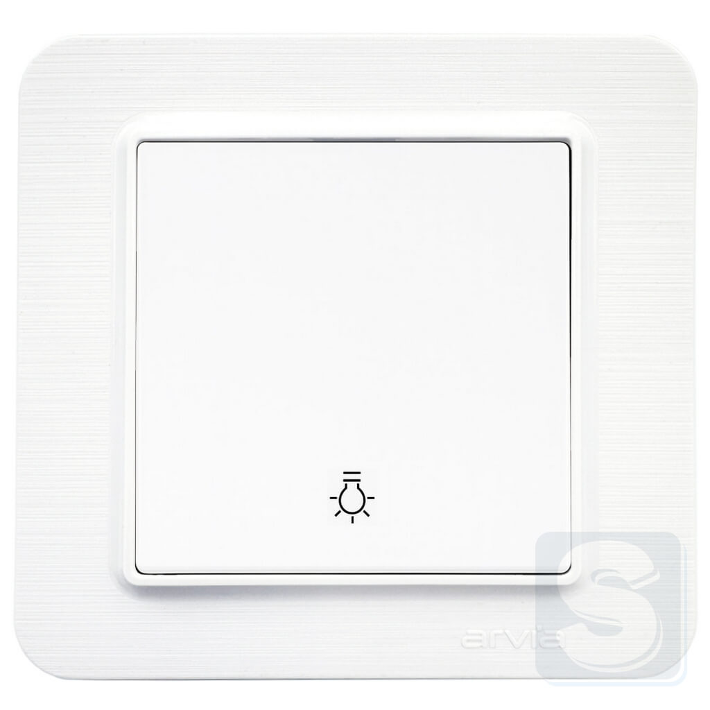 Выключатель одноклавишный КНОПОЧНЫЙ Arvia Electric Lavin Белый